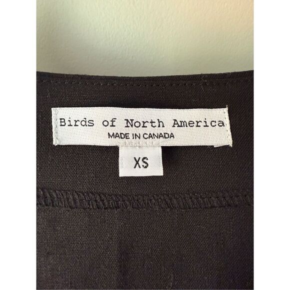 Birds of North America Black Linen Blend Honeycreeper Dress Size S - Picture 8 of 12